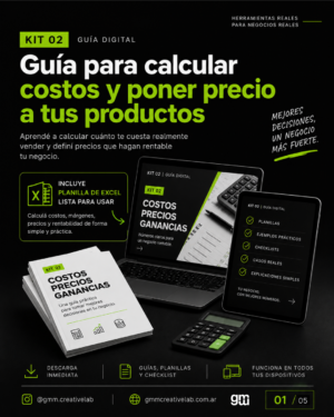 Kit 02 - Guía para calcular costos y poner precio a tus productos